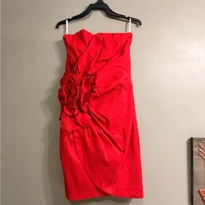 Jessica McClintock Vibrant Red Strapless Dress